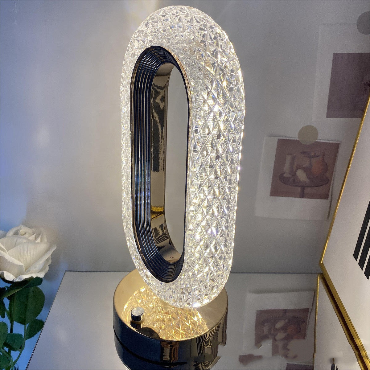 Luxury Touch Crystal Desktop Lamp